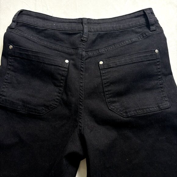 Maeve Anthropologie Women's Black Cotton Pants NWOT Sz 26 Wide Leg Cropped Jeans - Picture 4 of 5